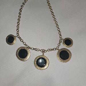 Elegant Gold and Black Pendant Necklace